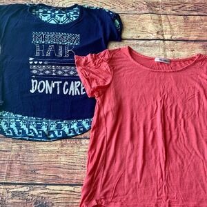 Miss Majesty Girls T-Shirts Lot of 2 Pink Blue Southwestern Short Sleeves XS